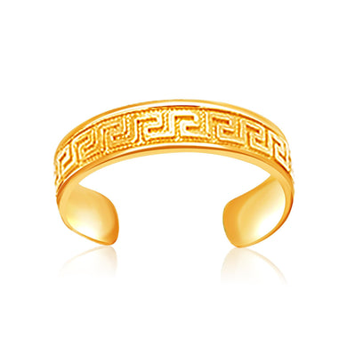 14k Yellow Gold Labyrinth Motif Toe Ring