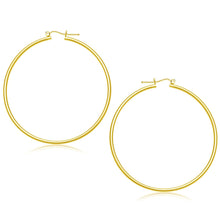 14k Yellow Gold Polished Hoop Earrings (55 mm)