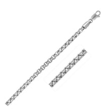 3.8mm Sterling Silver Rhodium Plated Round Box Chain