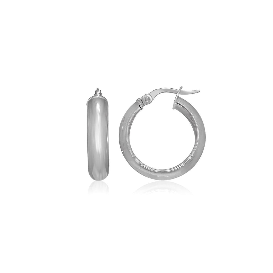 14k White Gold Hoop Style Earrings