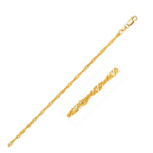 14k Yellow Gold Singapore Bracelet 1.7mm