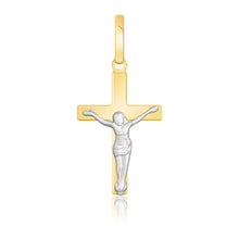 14k Two-Tone Gold Crucifix Motif Pendant