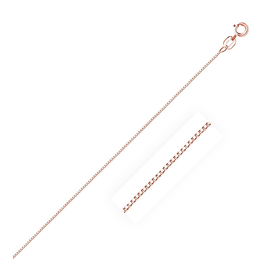 14k Rose Gold Classic Box Chain 0.6mm