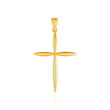 14k Yellow Gold Rounded and Pointed Cross Pendant