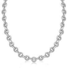 Sterling Silver Round Cable Inspired Chain Link Necklace