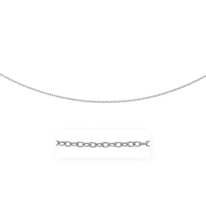 2.5mm 14k White Gold Pendant Chain with Textured Links