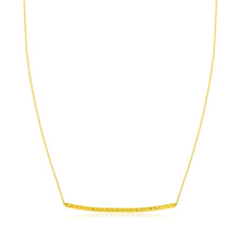 14k Yellow Gold Thin Textured Bar Necklace