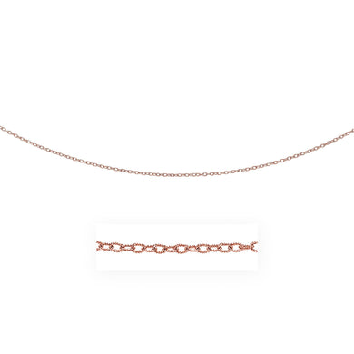 2.5mm 14k Rose Gold Pendant Chain with Textured Links