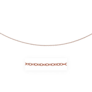 2.5mm 14k Rose Gold Pendant Chain with Textured Links