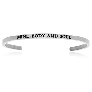 Stainless Steel Mind,  Body And Soul Cuff Bracelet