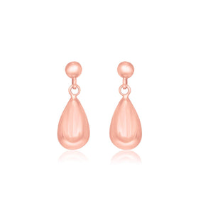 14k Rose Gold Teardrop Style Earrings