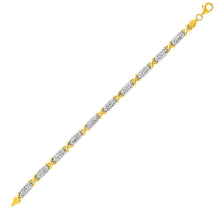 14k Two-Toned Yellow and White Gold Double"S" Pattern Bracelet