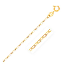 14k Yellow Gold Faceted Cable Link Chain 1.3mm