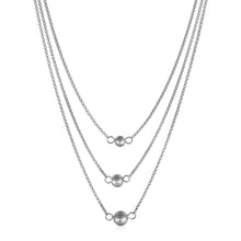 Three-Chain Ball Necklace in Sterling Silver