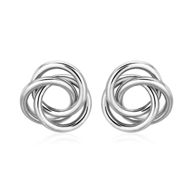 Polished Open Love Knot Earrings in Sterling Silver