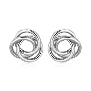 Polished Open Love Knot Earrings in Sterling Silver