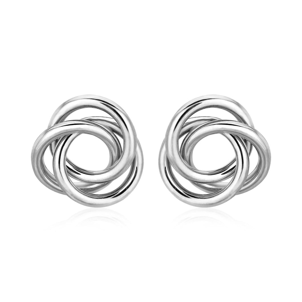 Polished Open Love Knot Earrings in Sterling Silver