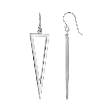 Open Triangle Drop Earrings in Sterling Silver