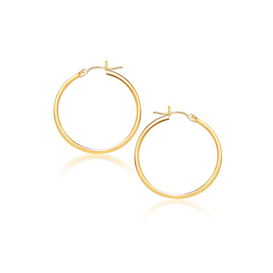 10k Yellow Gold Polished Hoop Earrings (40 mm)