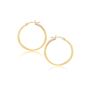 10k Yellow Gold Polished Hoop Earrings (40 mm)