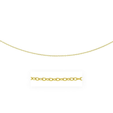 2.5mm 14k Yellow Gold Pendant Chain with Textured Links