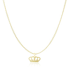 14k Yellow Gold Textured Crown Design Pendant