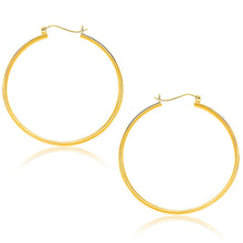 10k Yellow Gold Polished Hoop Earrings (40mm)