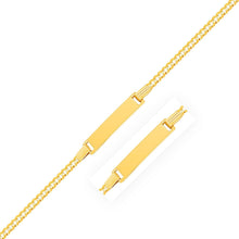 14k Yellow Gold Curb Link Style Children's ID Bracelet