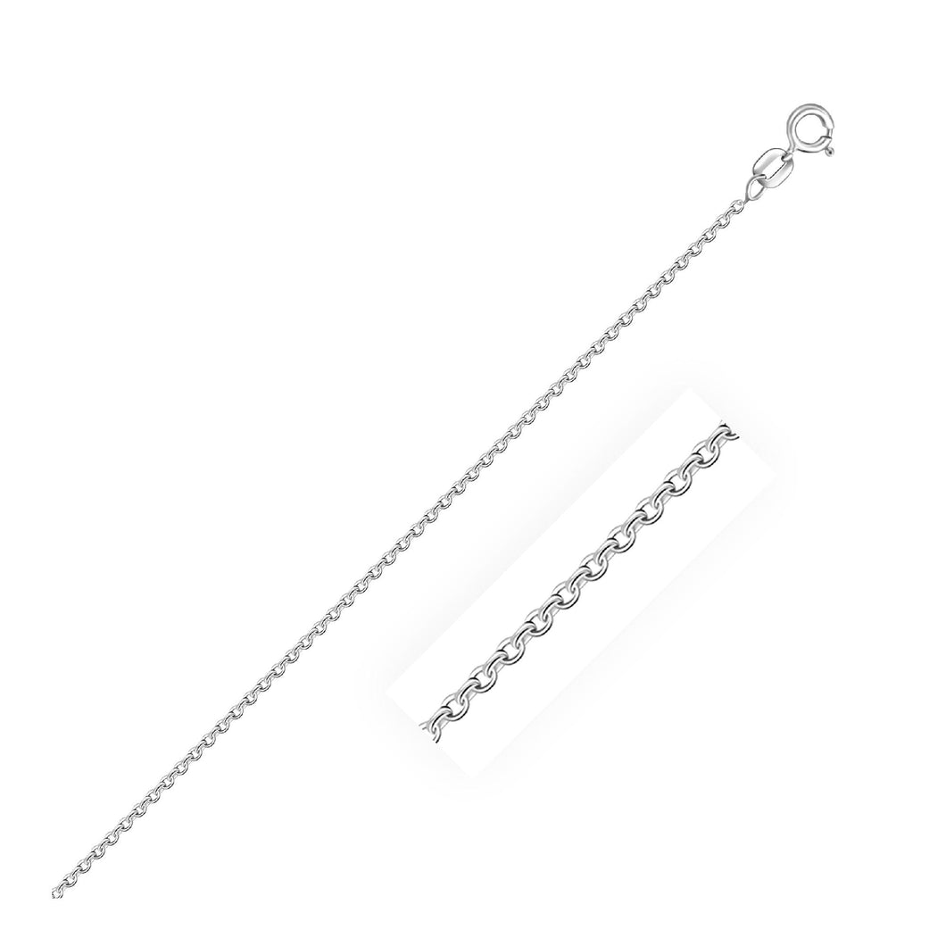 Sterling Silver Rhodium Plated Cable Chain 0.8mm