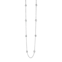 Station Necklace with Textured Beads in Sterling Silver