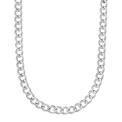 Polished Twisted Oval Link Necklace in Sterling Silver