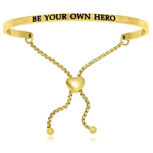 Yellow Stainless Steel Be Your Own Hero Adjustable Bracelet