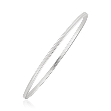 14k White Gold Concave Motif Thin  Stackable Bangle