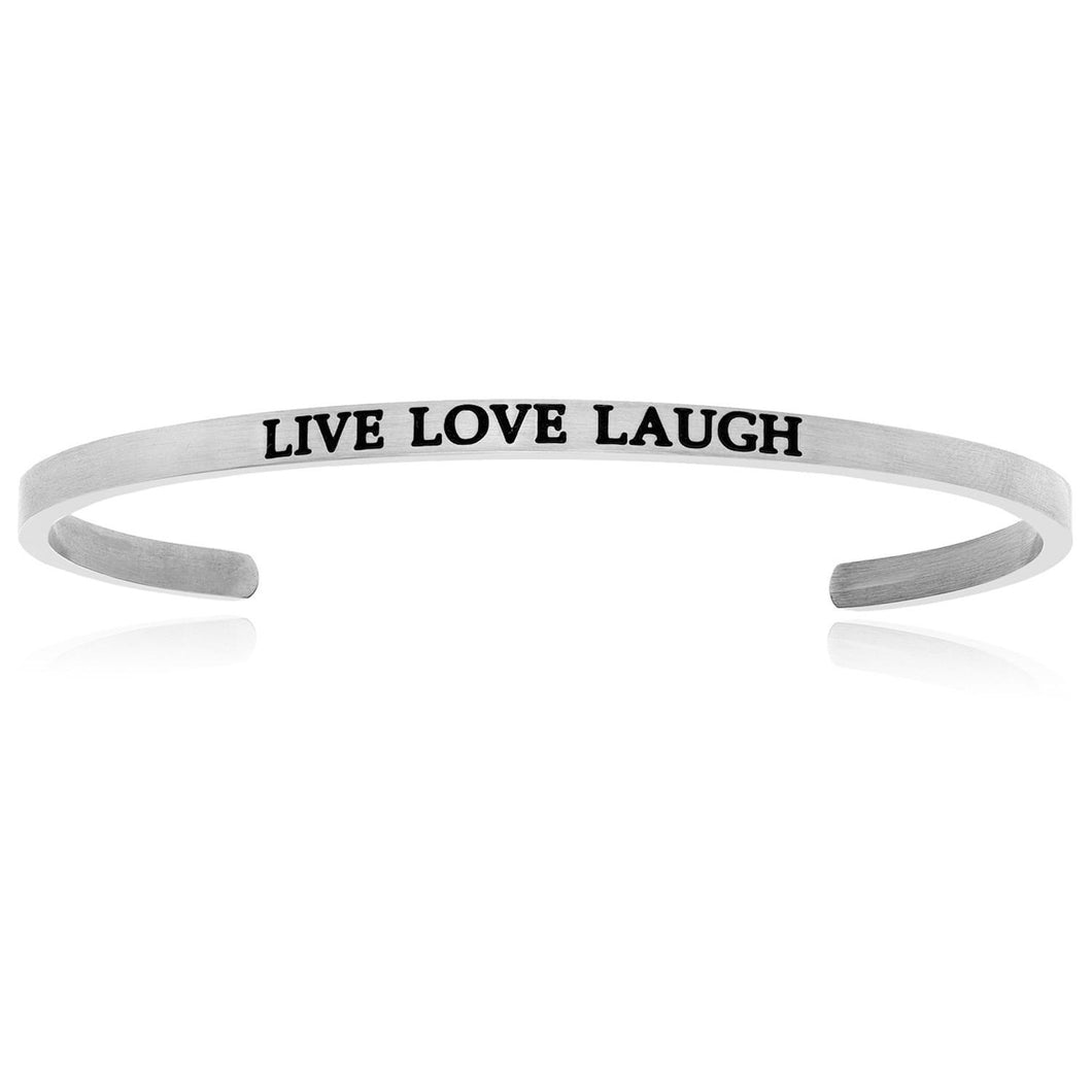 Stainless Steel Live Love Laugh Cuff Bracelet