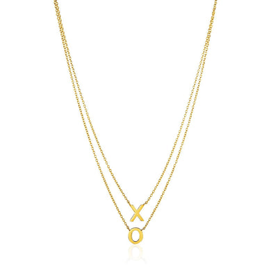 14k Yellow Gold Double-Strand Chain Necklace with