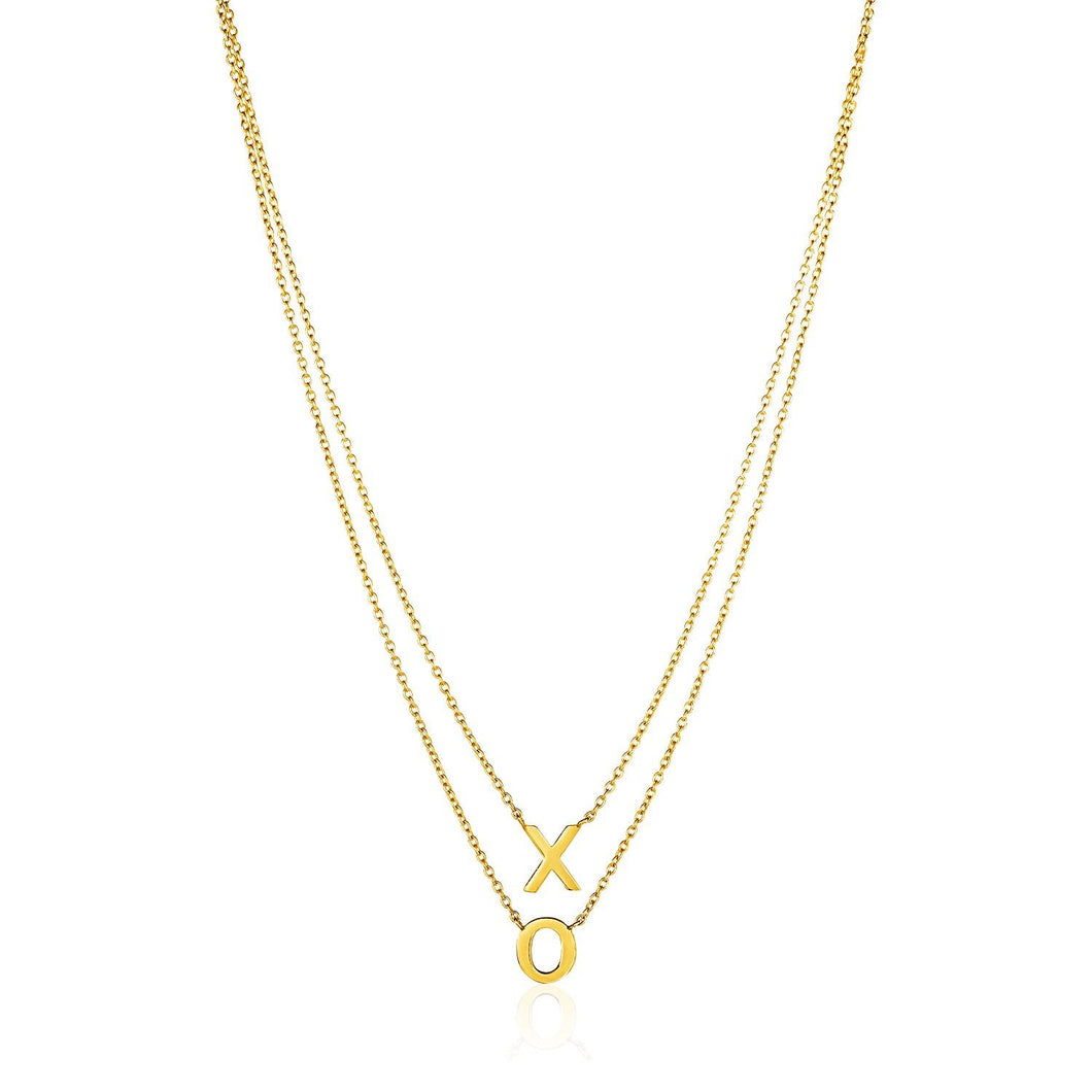 14k Yellow Gold Double-Strand Chain Necklace with