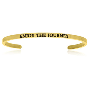 Yellow Stainless Steel Enjoy The Journey Cuff Bracelet