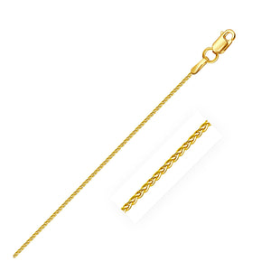 14k Yellow Gold Round Wheat Chain 1.0mm