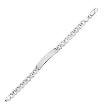 Sterling Silver ID Men's Bracelet with Curb Style Chain