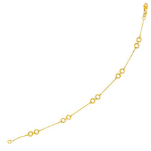 14k Yellow Gold Double Ring and Cable Chain Bracelet