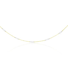 14k Two-Tone Gold Long Open Oval Station Chain Necklace