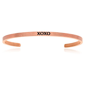 Pink Stainless Steel XOXO Cuff Bracelet