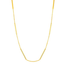 Choker Necklace with Shiny Bar Details in 14k Yellow Gold