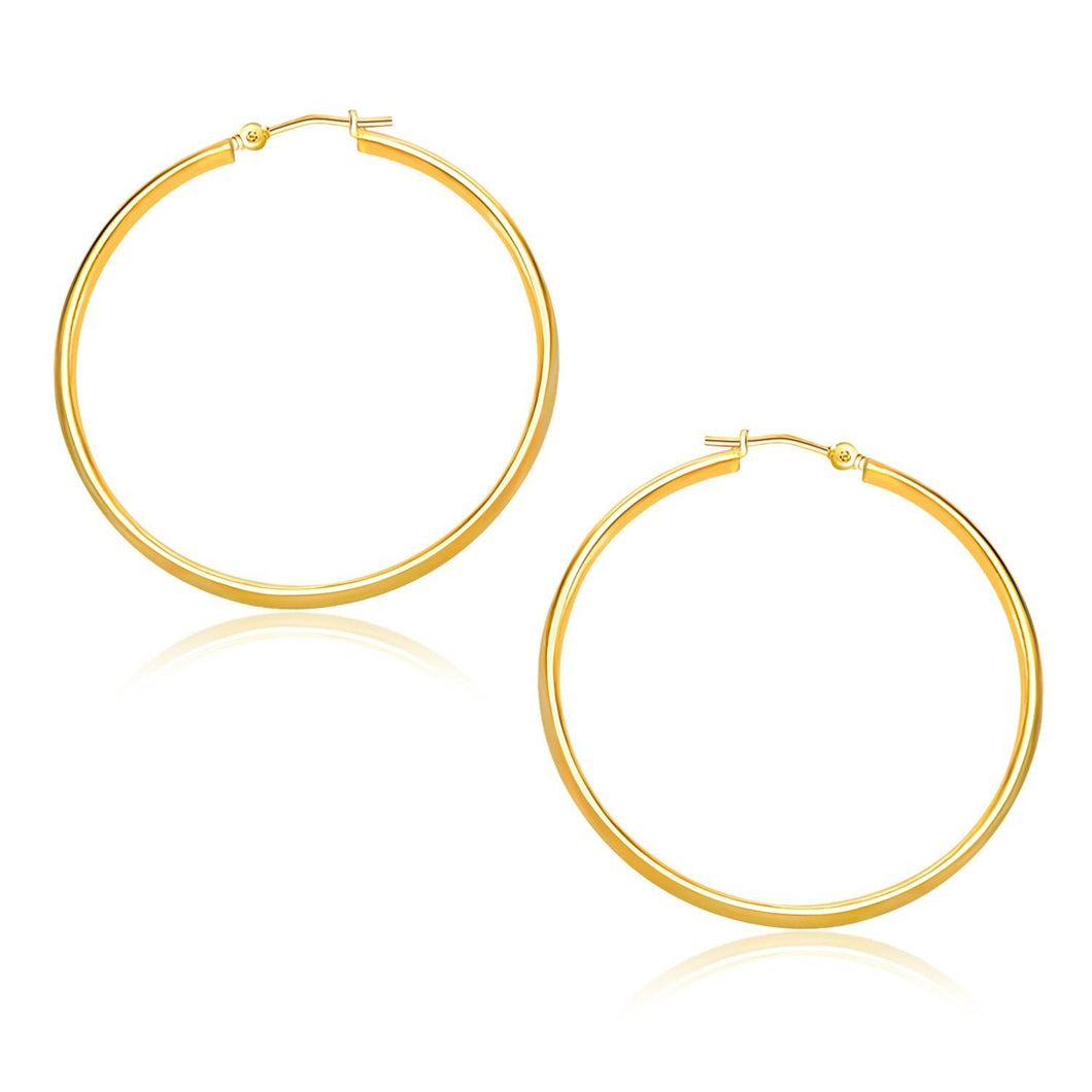 10k Yellow Gold Polished Hoop Earrings (30mm)