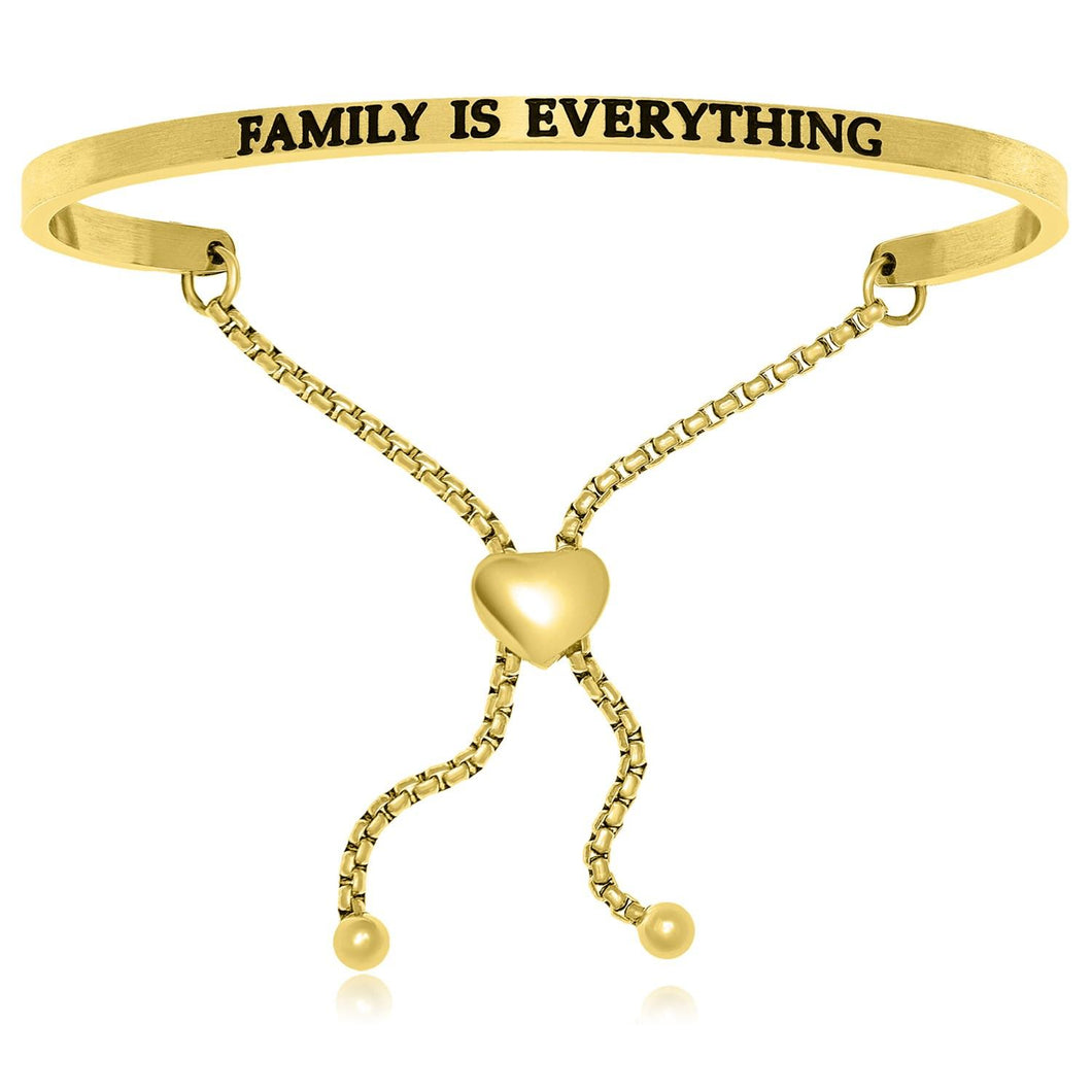 Yellow Stainless Steel Family Is Everything Adjustable Bracelet