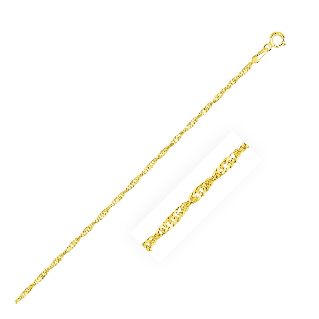 10k Yellow Gold Singapore Chain 1.7mm