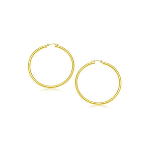 14k Yellow Gold Polished Hoop Earrings (2- mm)