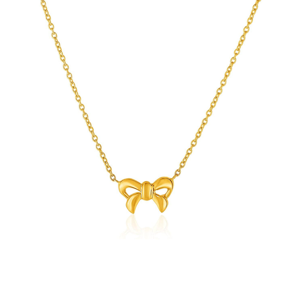 14k Yellow Gold Pendant with Bow