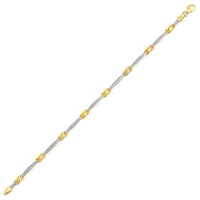 14k Two-Tone Gold Fancy Infinity Knot Line Bracelet