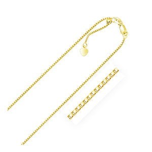 14k Yellow Gold Adjustable Box Chain 1.1mm